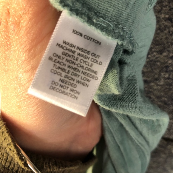 Loft Blue Green Beaded Collar Long Sleeve Tee - Picture 5 of 5